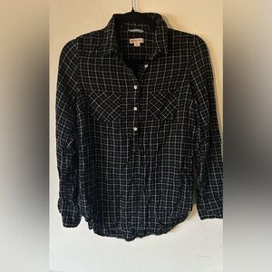 Merona Black and White Grid Shirt
